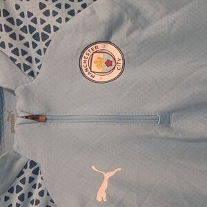 Puma Sky Blue Long Sleeve  UK MANCHESTER Soccer Jersey